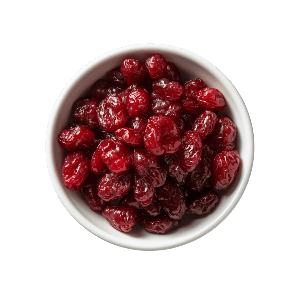 Dried cranberries · sweet-tart ruby