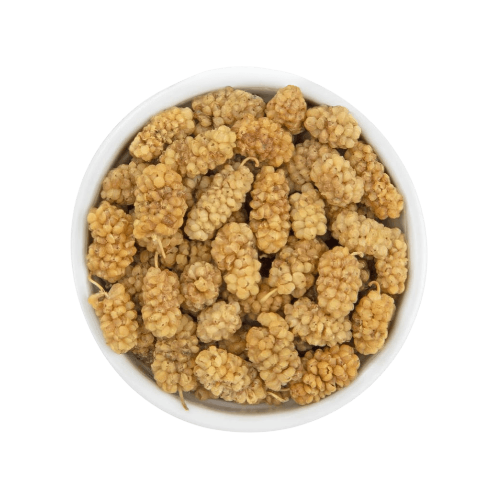 Dried white mulberries · naturally sweet